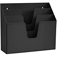 Acrimet Organizador Horizontal de 3 Compartimientos Para Escritorio o Pared (Color Negro)